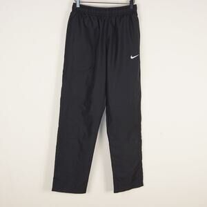 Nike Classic Woven Black Straight Leg Mesh Lined Ankle Zip Trianing Pants Mens S